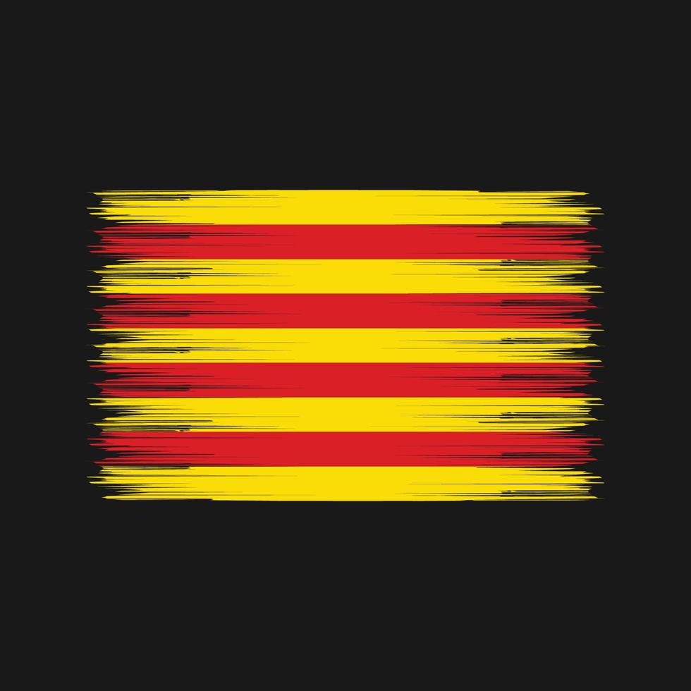 kataloniens flagga borste. National flagga vektor