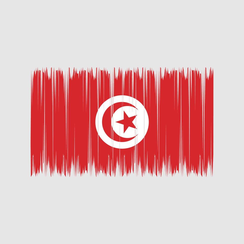 Bürste mit tunesischer Flagge. Nationalflagge vektor