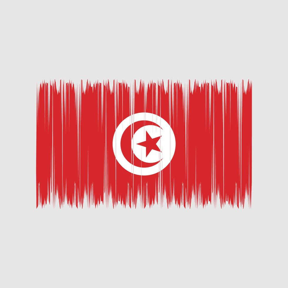 tunisien flaggborste. National flagga vektor