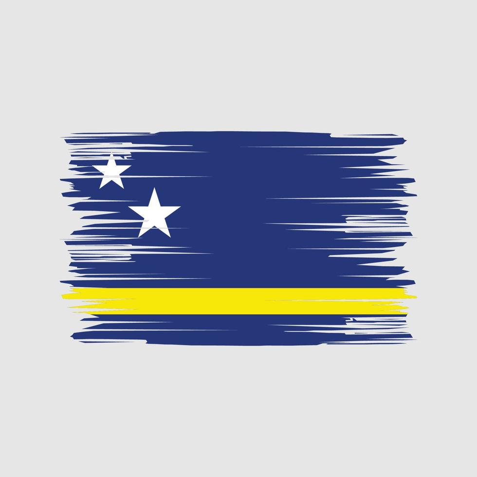 Pinselstriche der Curaçao-Flagge. Nationalflagge vektor