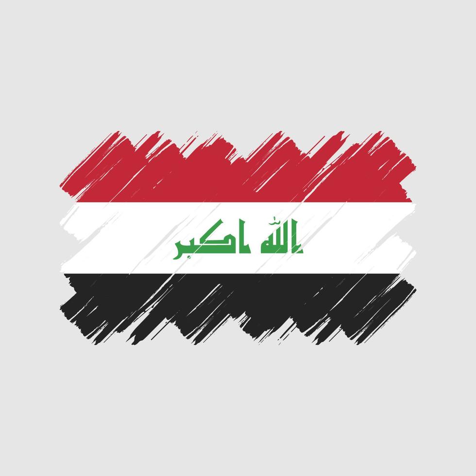 irak flagga penseldrag. National flagga vektor