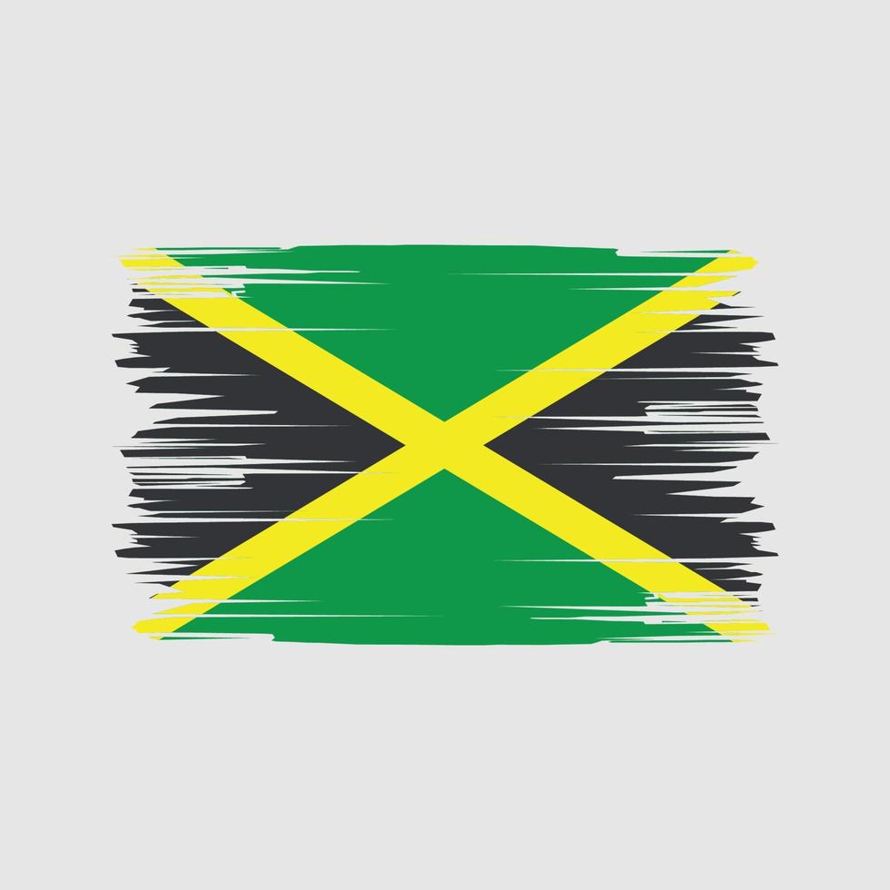 jamaica flagga penseldrag. National flagga vektor