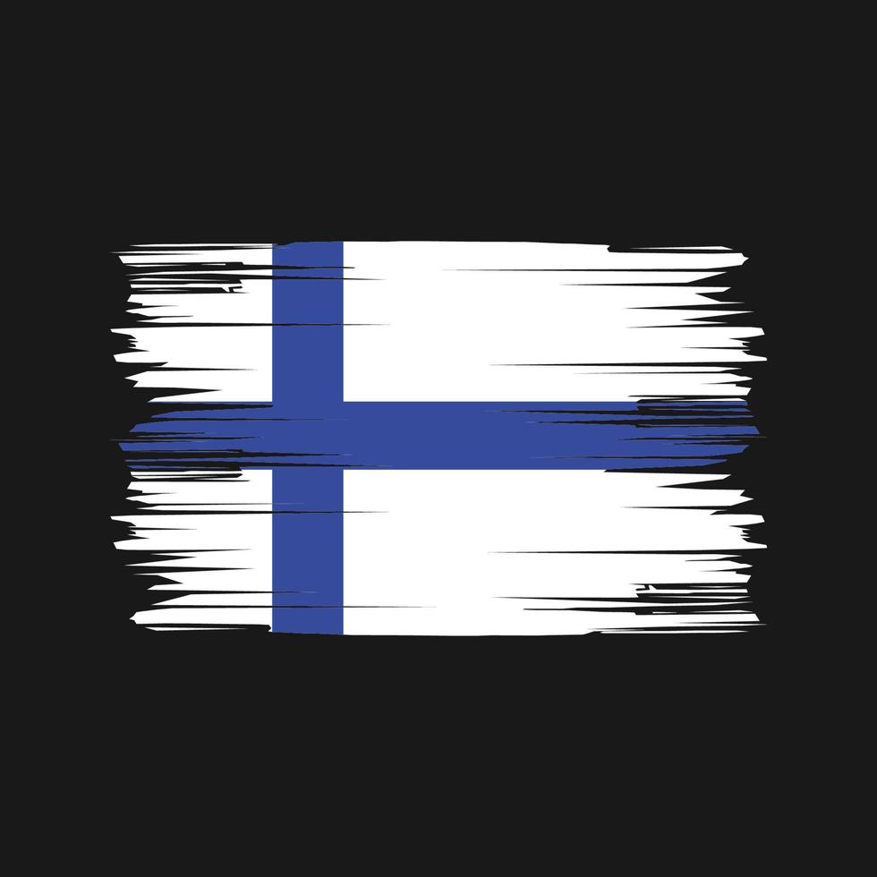 finlandsflaggan penseldrag. National flagga vektor