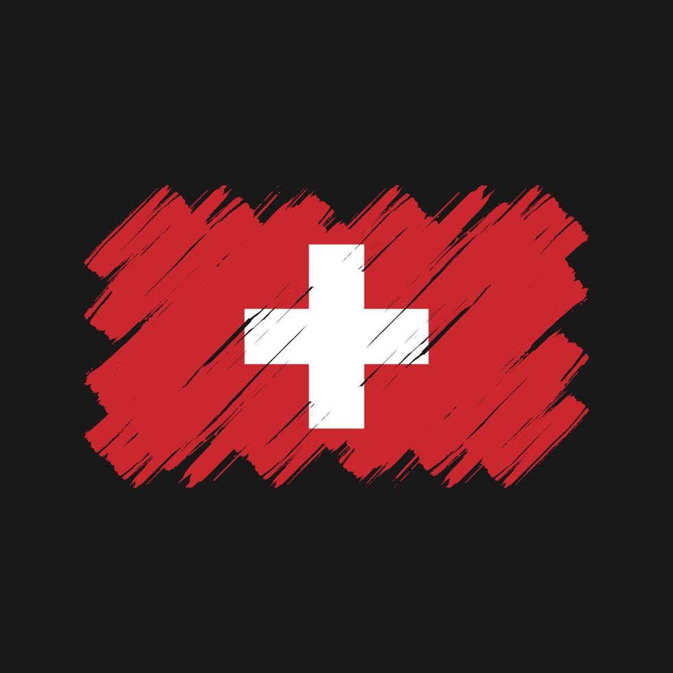 schweiz flagga penseldrag. National flagga vektor