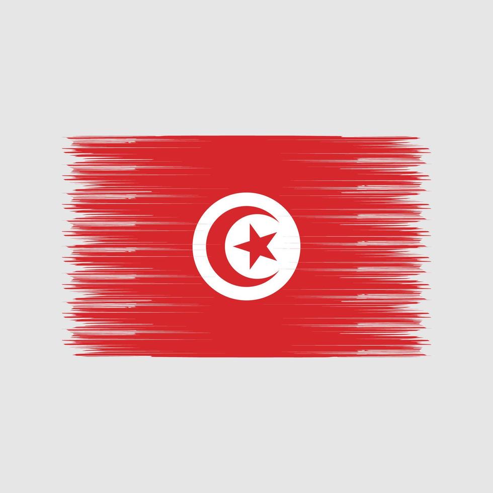 tunisien flaggborste. National flagga vektor
