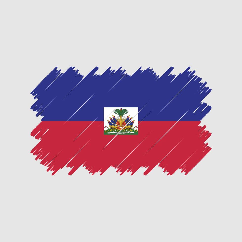 haiti flag pinselvektor. Nationalflagge vektor