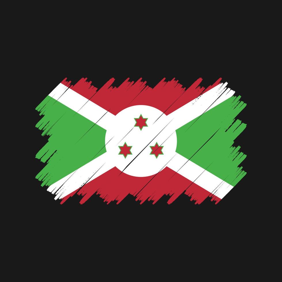 burundi flagga borste vektor. National flagga vektor