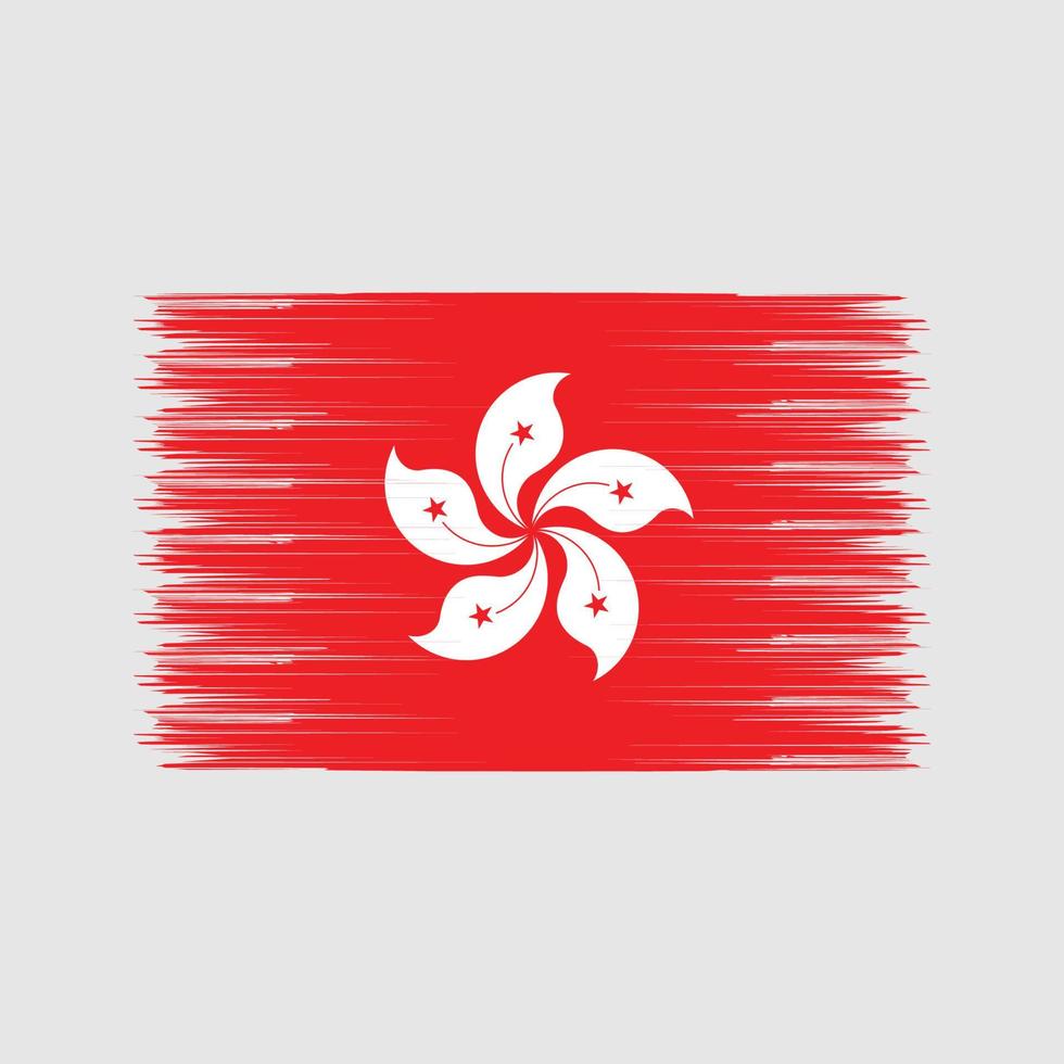 Bürste mit Hongkong-Flagge. Nationalflagge vektor