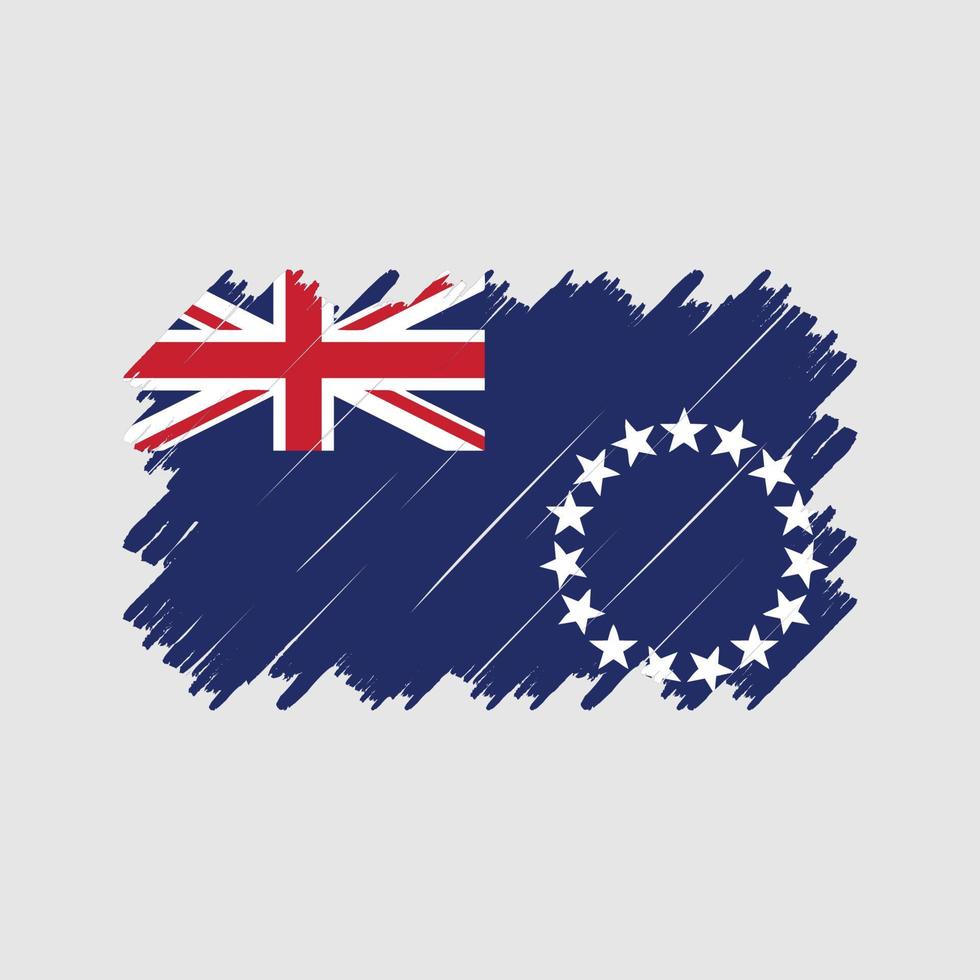 Cook-Inseln-Flag-Pinsel-Vektor. Nationalflagge vektor