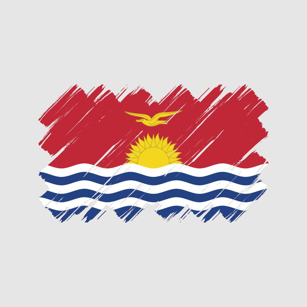 kiribati flagga penseldrag. National flagga vektor