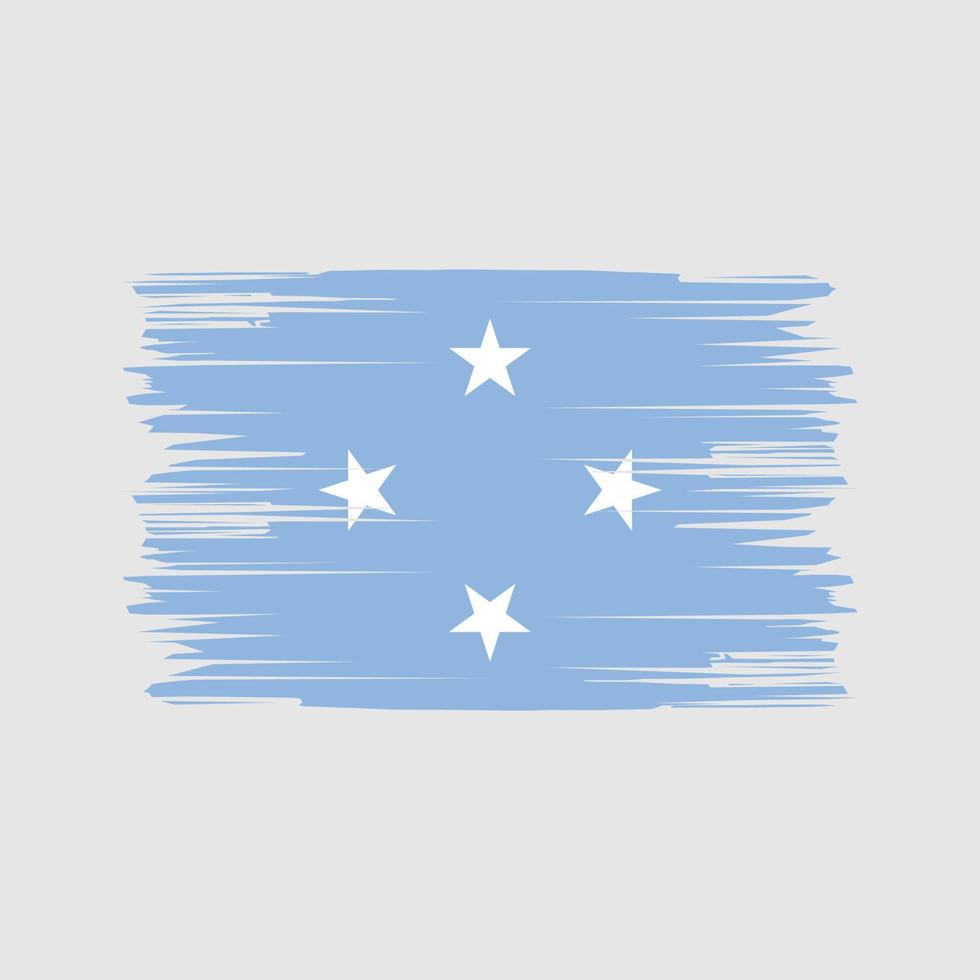mikronesiens flagga penseldrag. National flagga vektor
