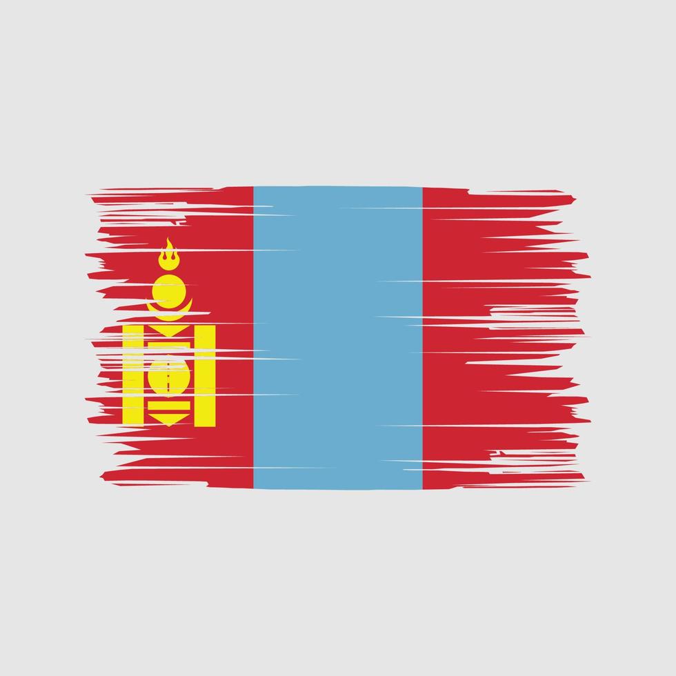 mongoliets flagga penseldrag. National flagga vektor