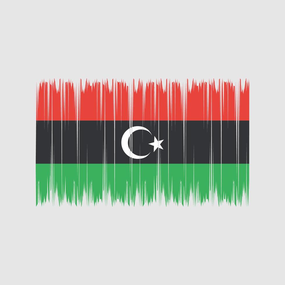 Bürste der libyschen Flagge. Nationalflagge vektor