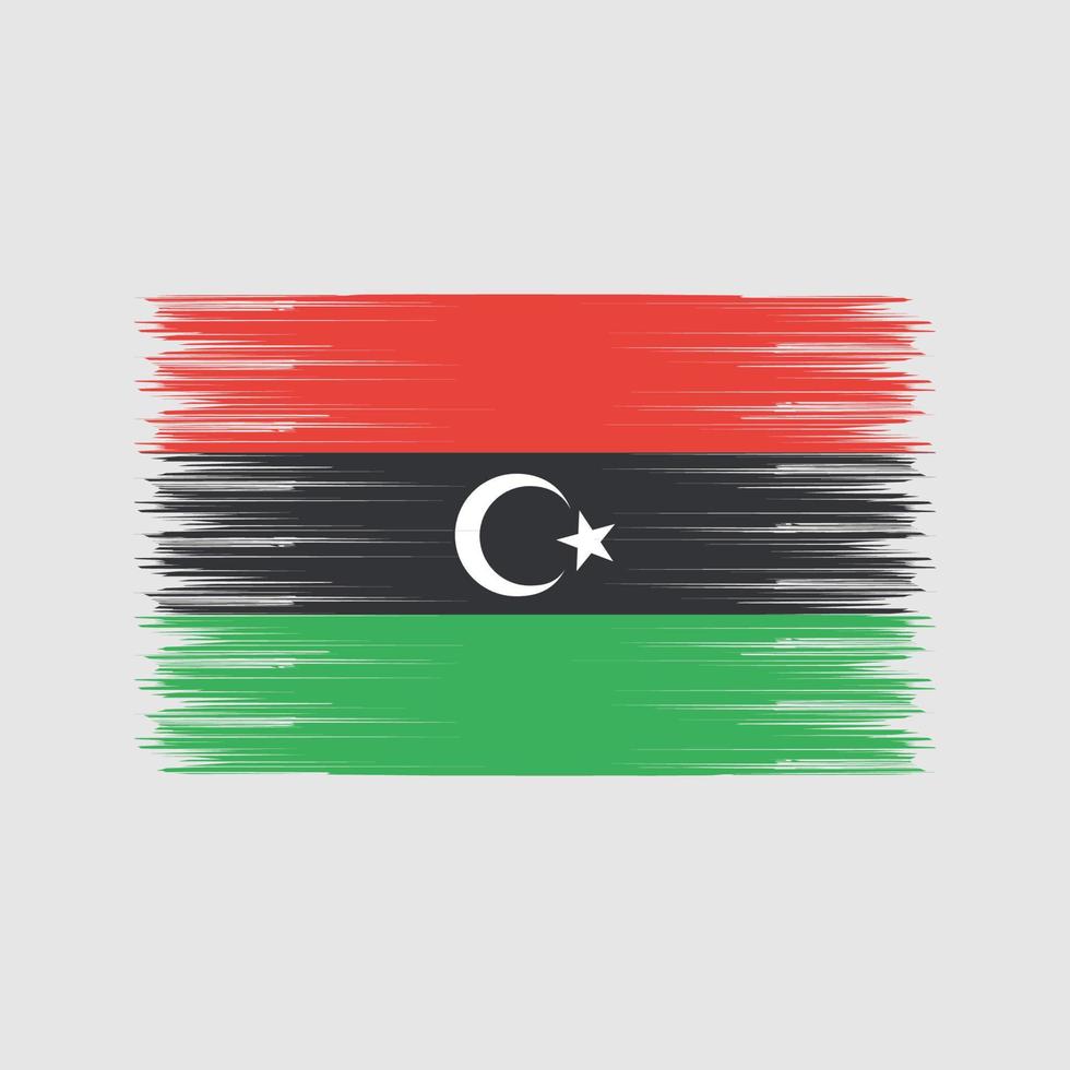 Bürste der libyschen Flagge. Nationalflagge vektor