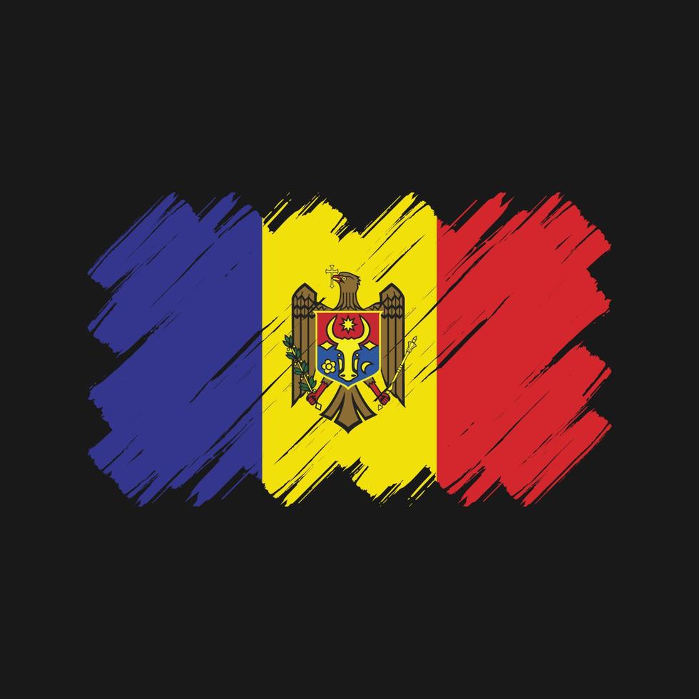 moldaviens flagga penseldrag. National flagga vektor