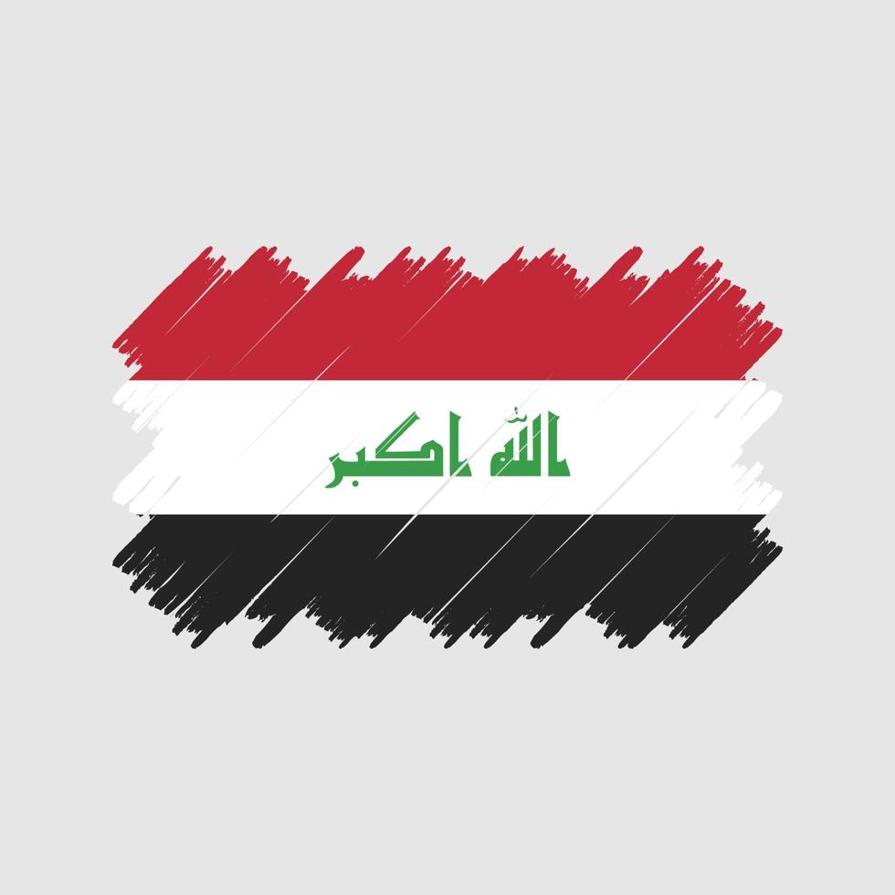 irak flag pinselvektor. Nationalflagge vektor