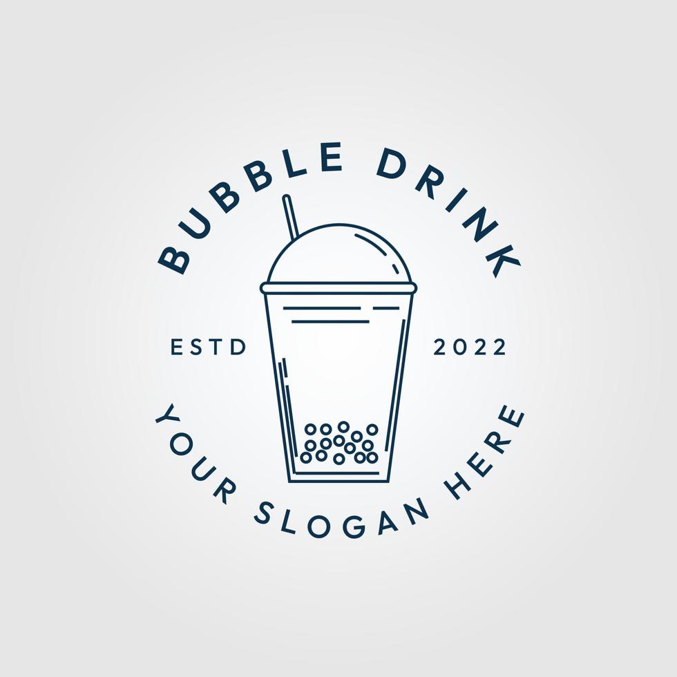 bubbla dryck linje konst logotyp, ikon och symbol vektor illustration design