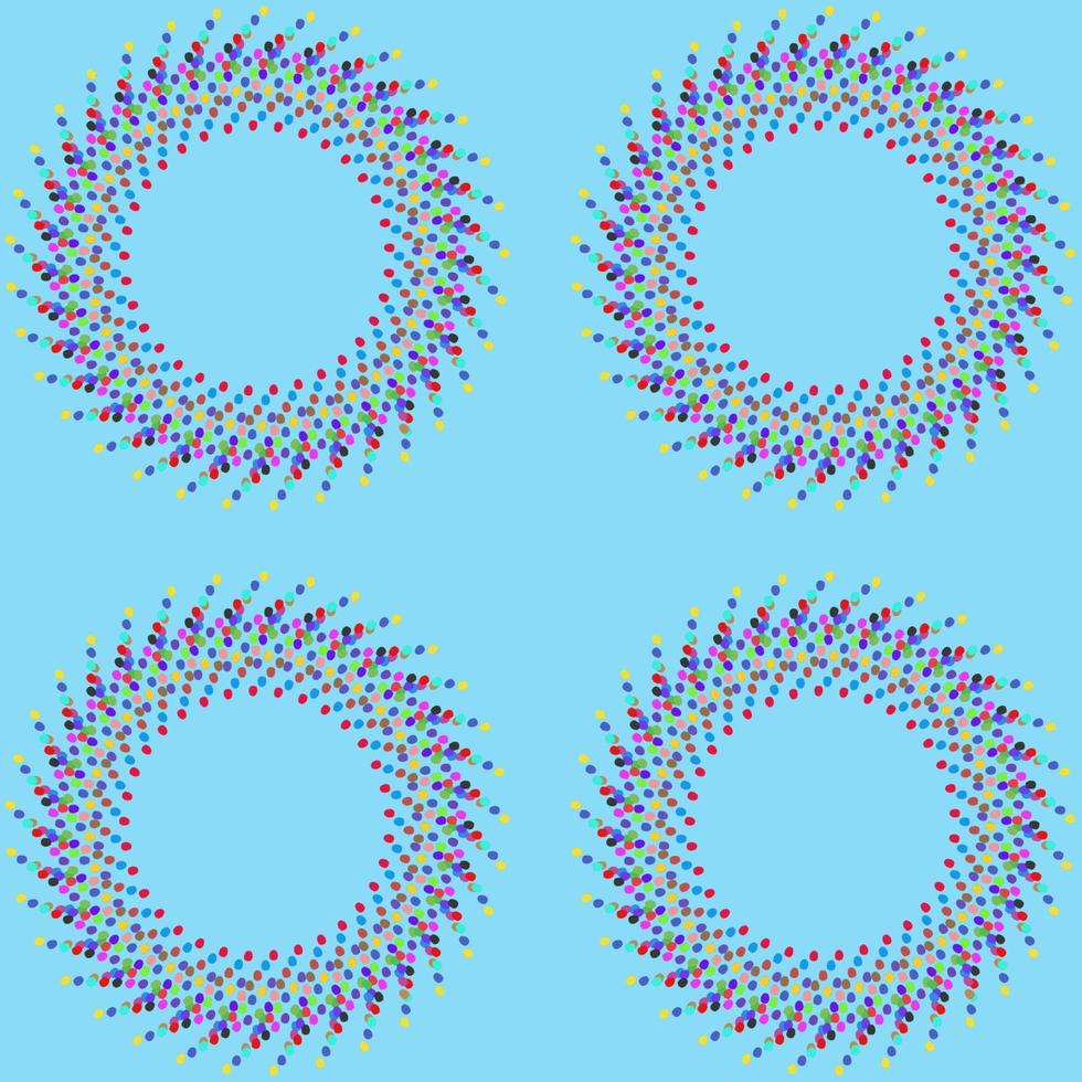 runda ram med flerfärgad cirkel konfetti, vektor illustration