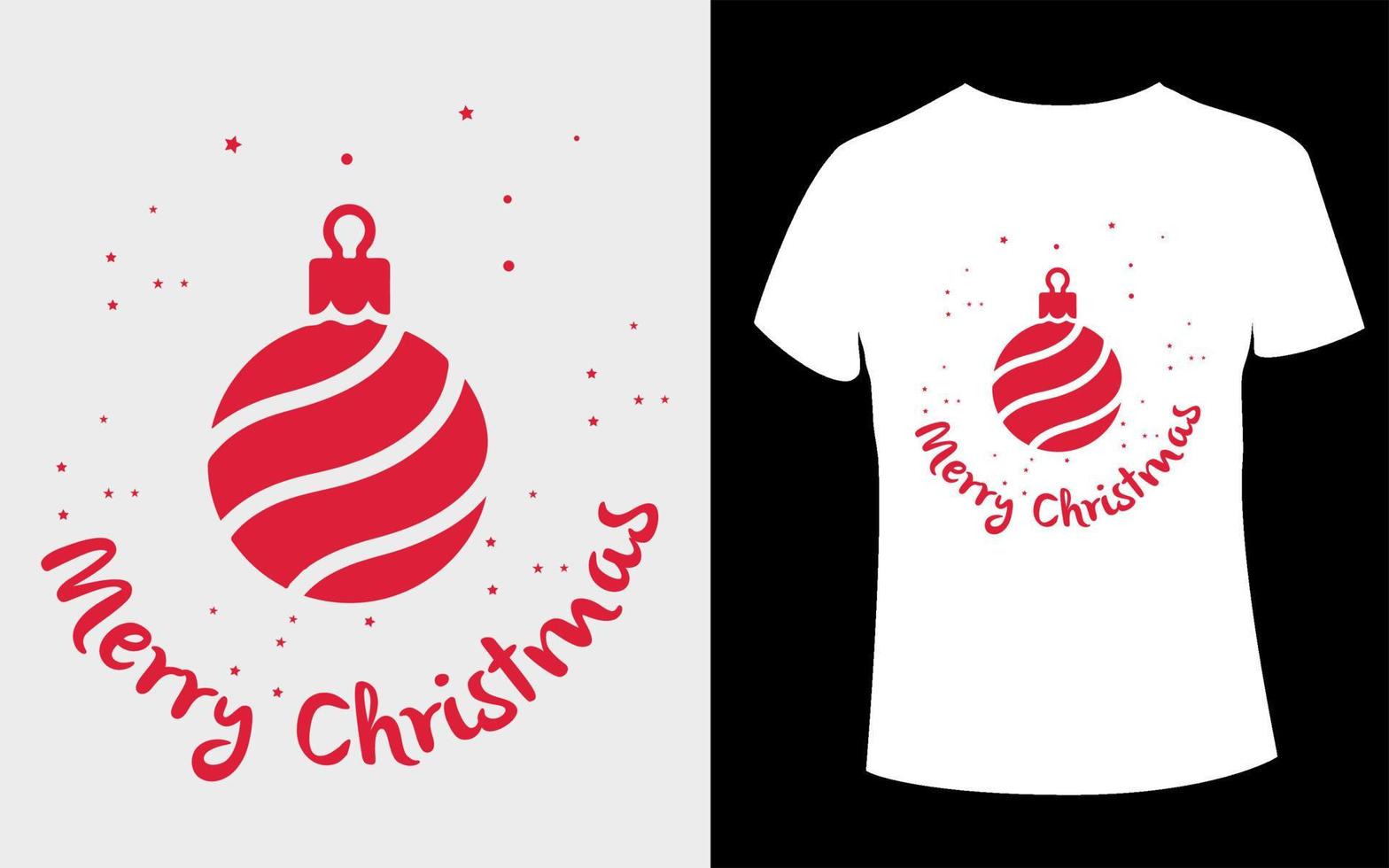 kreatives weihnachts-t-shirt-design mit bearbeitbarem vektor
