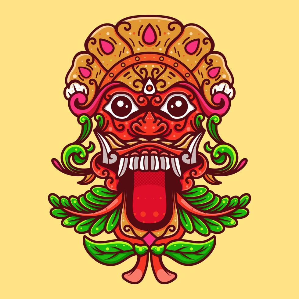 Illustration der Barong-Maske. vektor