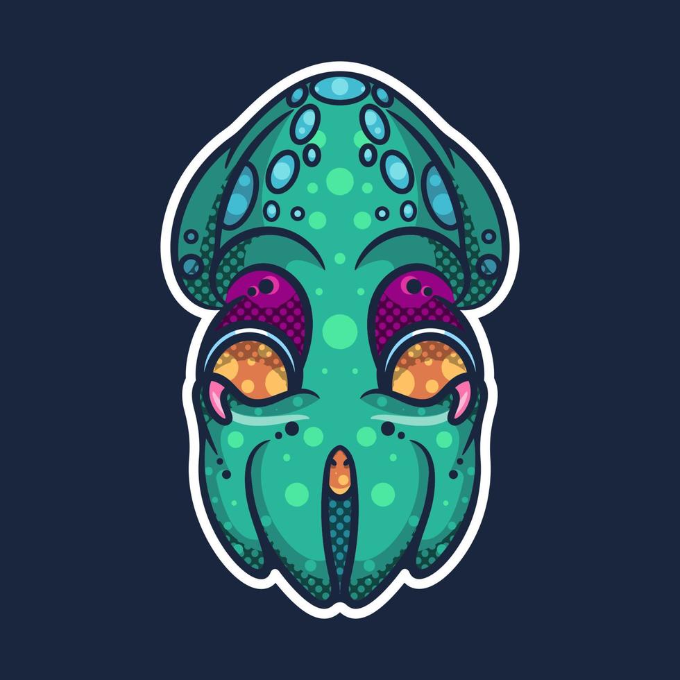 monster bläckfisk karaktär, ikon, logotyp vektor
