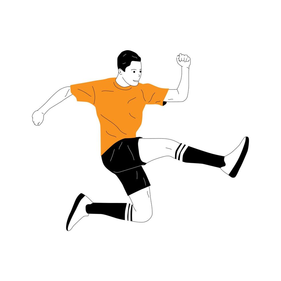 illustration av fotboll spelare, människor spelar boll vektor