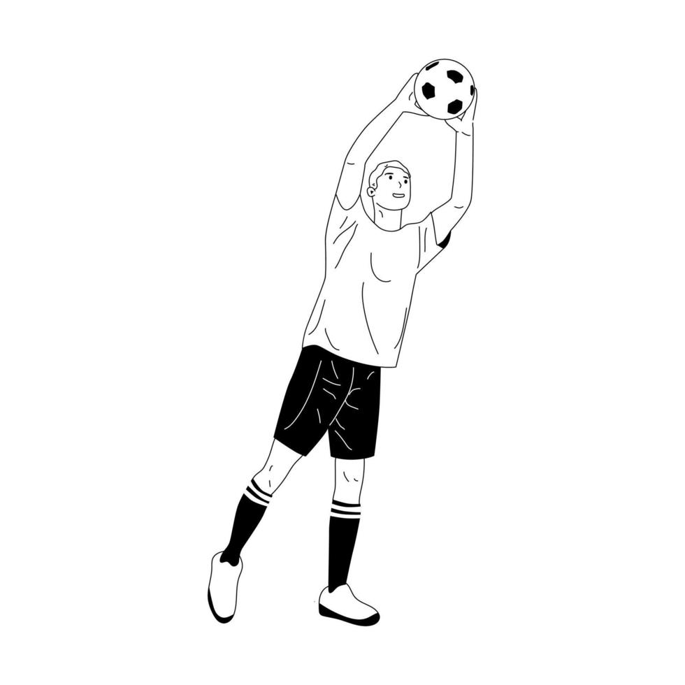 illustration des fußballspielers, leute, die ball spielen vektor