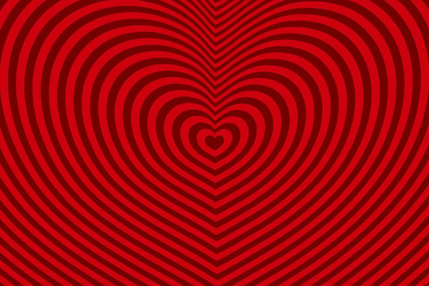 abstrakter Hintergrund der optischen Täuschung mit einem roten Herzen. Vektor. vektor