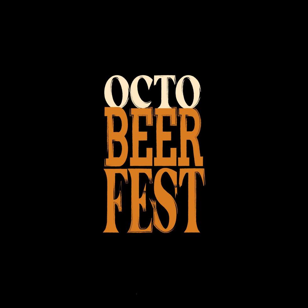 oktobeerfest typografi design stiliserade öl text på svart bakgrund vektor