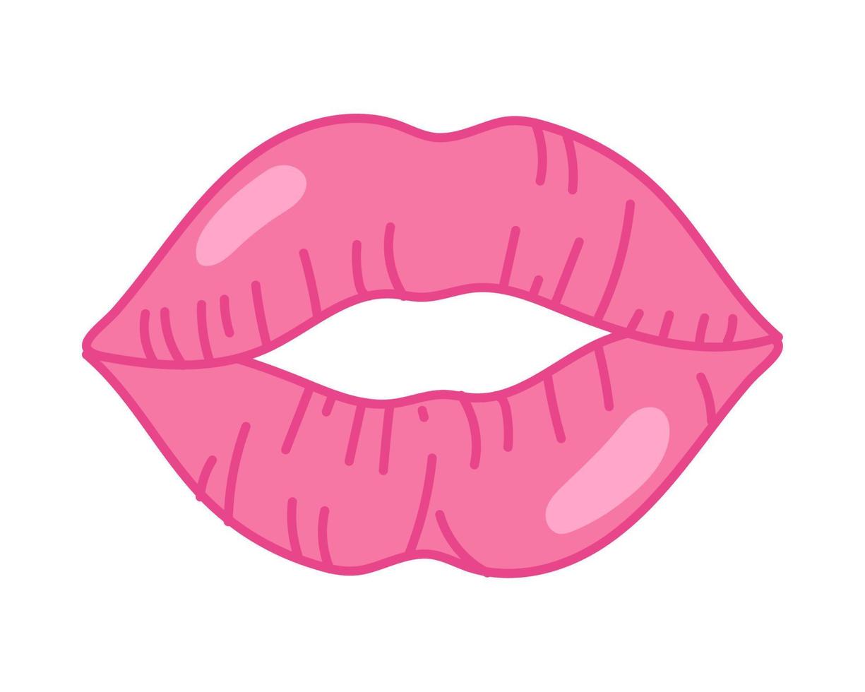 rosa kvinna mun 90s ikon vektor