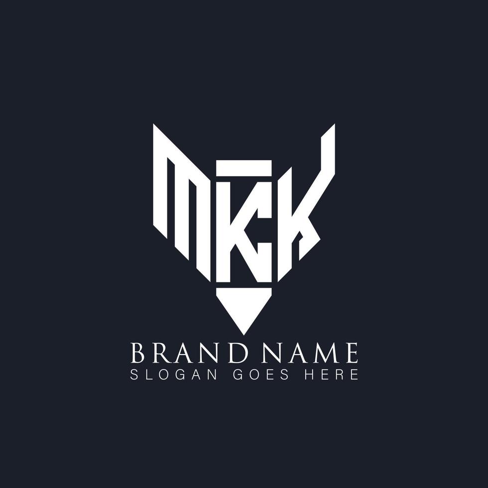 mkk-Buchstaben-Logo-Design auf schwarzem Hintergrund. mkk kreatives monogramm bleistiftbuch initialen brief logo konzept. mkk einzigartiges modernes flaches abstraktes Vektor-Logo-Design. vektor