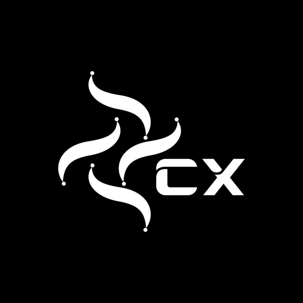 cx brev logotyp design på svart bakgrund. cx kreativ teknologi minimalistisk initialer brev logotyp begrepp. cx unik modern platt abstrakt vektor brev logotyp design.