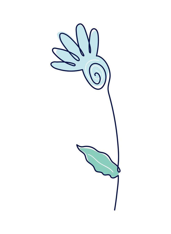 blomma i kontinuerlig ett linje vektor