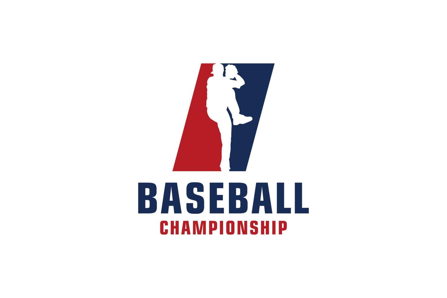 bokstaven i med baseball-logotypdesign. vektor designmallelement för sportlag eller företagsidentitet.
