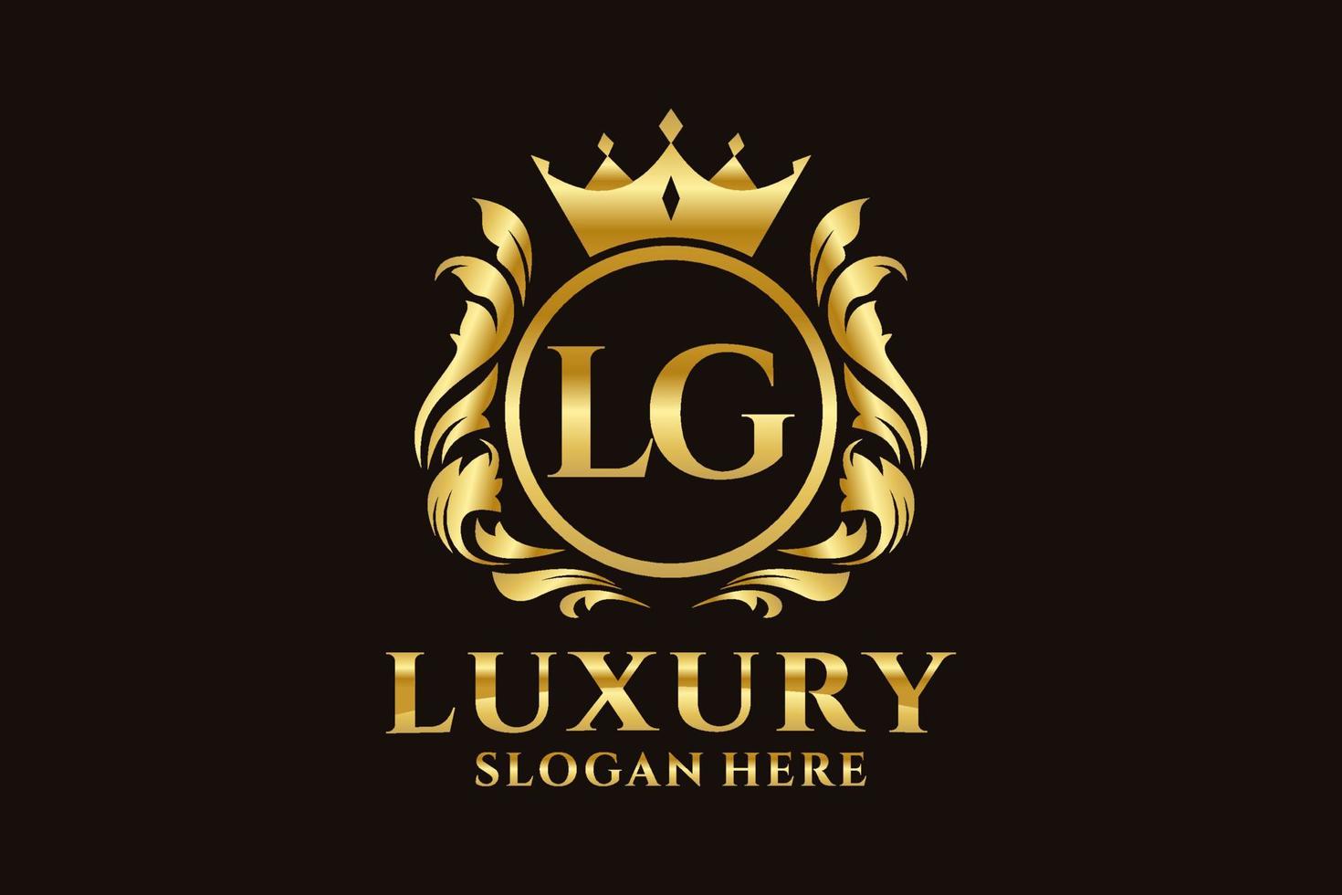 Anfangsbuchstabe LG Royal Luxury Logo Vorlage in Vektorgrafiken für luxuriöse Branding-Projekte und andere Vektorillustrationen. vektor