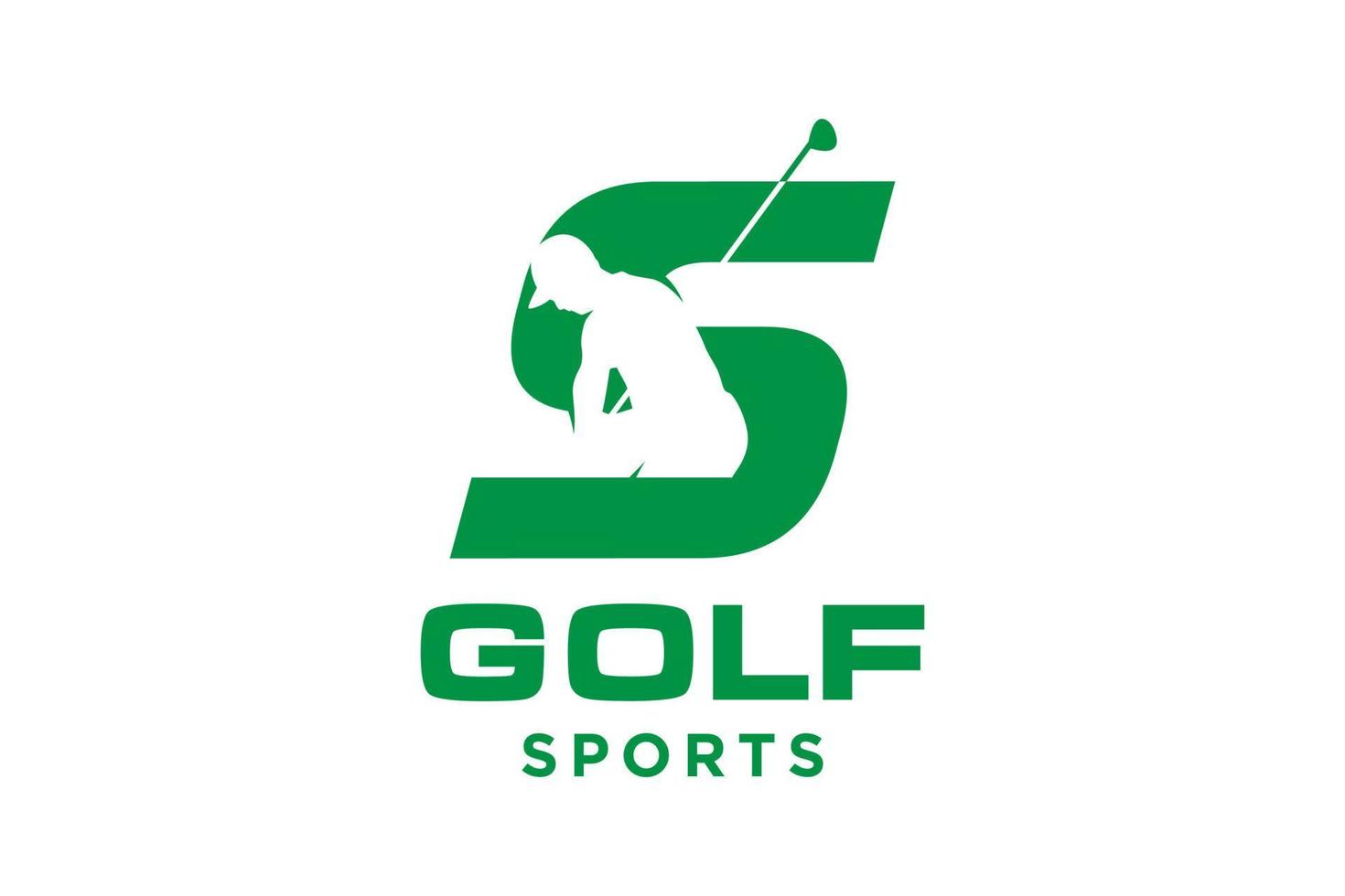 alfabetets bokstavsikon logotyper för golflogodesign vektormall, vektoretikett för golf, logotyp för golfmästerskap, illustration, kreativ ikon, designkoncept vektor