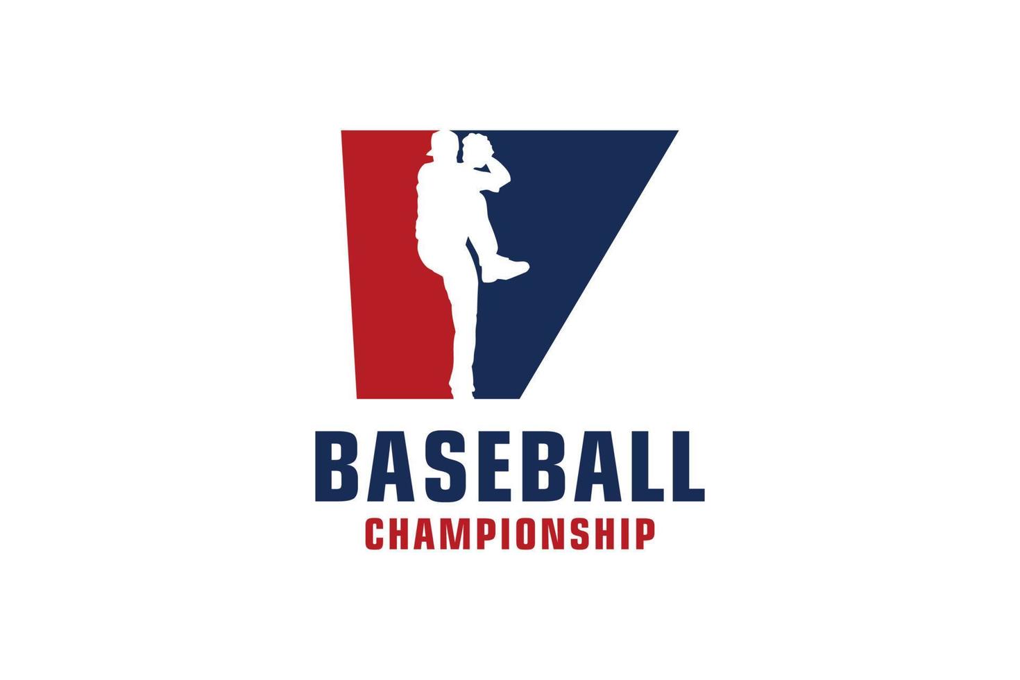 Buchstabe v mit Baseball-Logo-Design. Vektordesign-Vorlagenelemente für Sportteams oder Corporate Identity. vektor