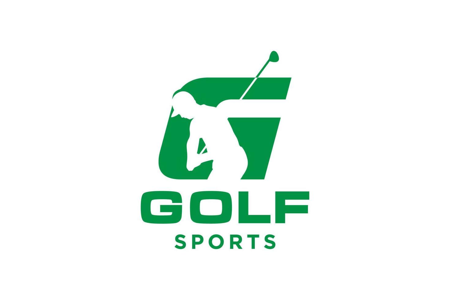 alfabetet bokstav ikon logotyp g för golf logo design vektor mall, vektor etikett för golf, logotyp för golfmästerskap, illustration, kreativ ikon, designkoncept