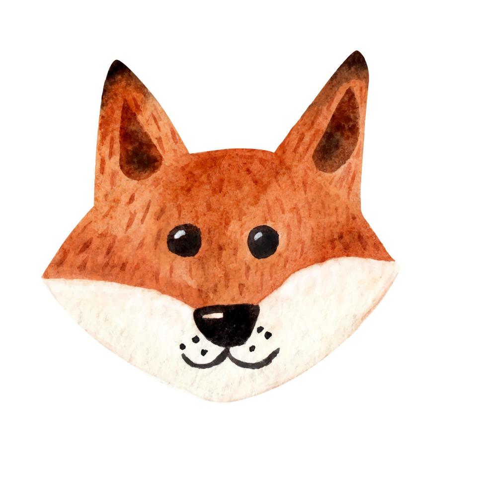 süßer fuchs, aquarellelement vektor