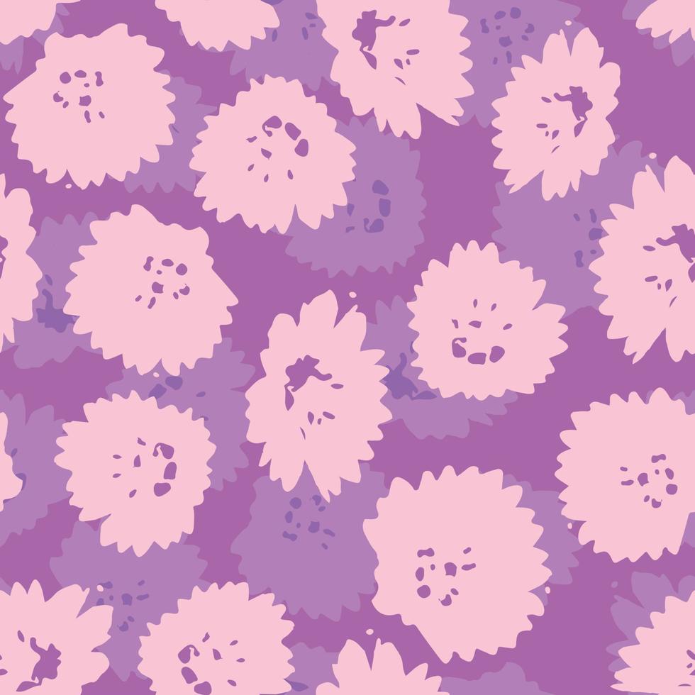 sömlösa växter mönster bakgrund med doodle små blommor, gratulationskort eller tyg vektor