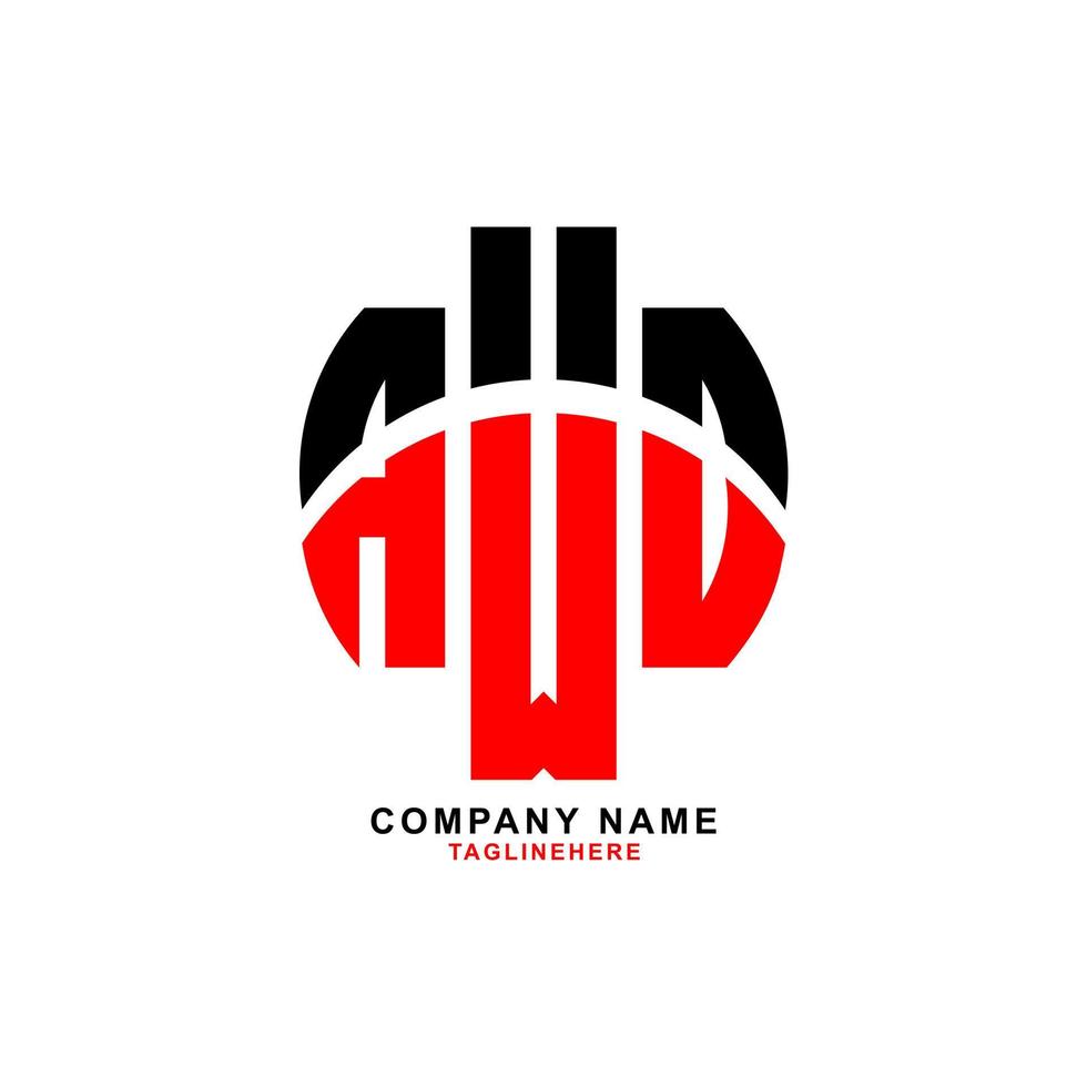 kreativ awd brev logotyp design med vit bakgrund vektor
