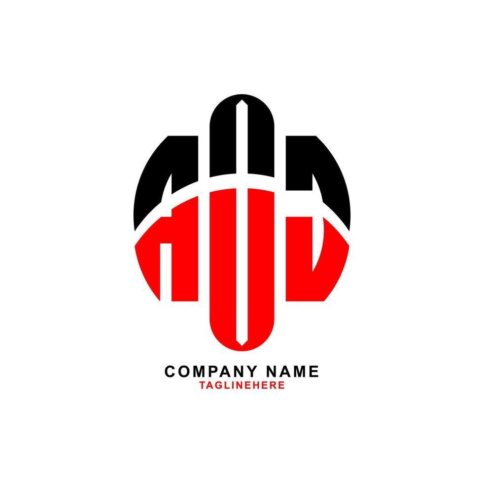 kreatives Aoj-Buchstaben-Logo-Design mit weißem Hintergrund vektor