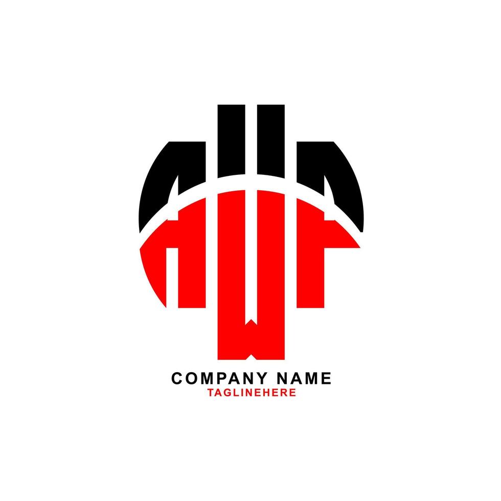 kreatives awp-buchstaben-logo-design mit weißem hintergrund vektor