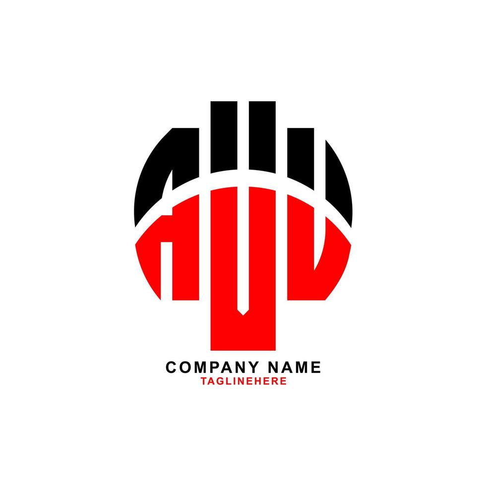 kreatives avu-buchstaben-logo-design mit weißem hintergrund vektor