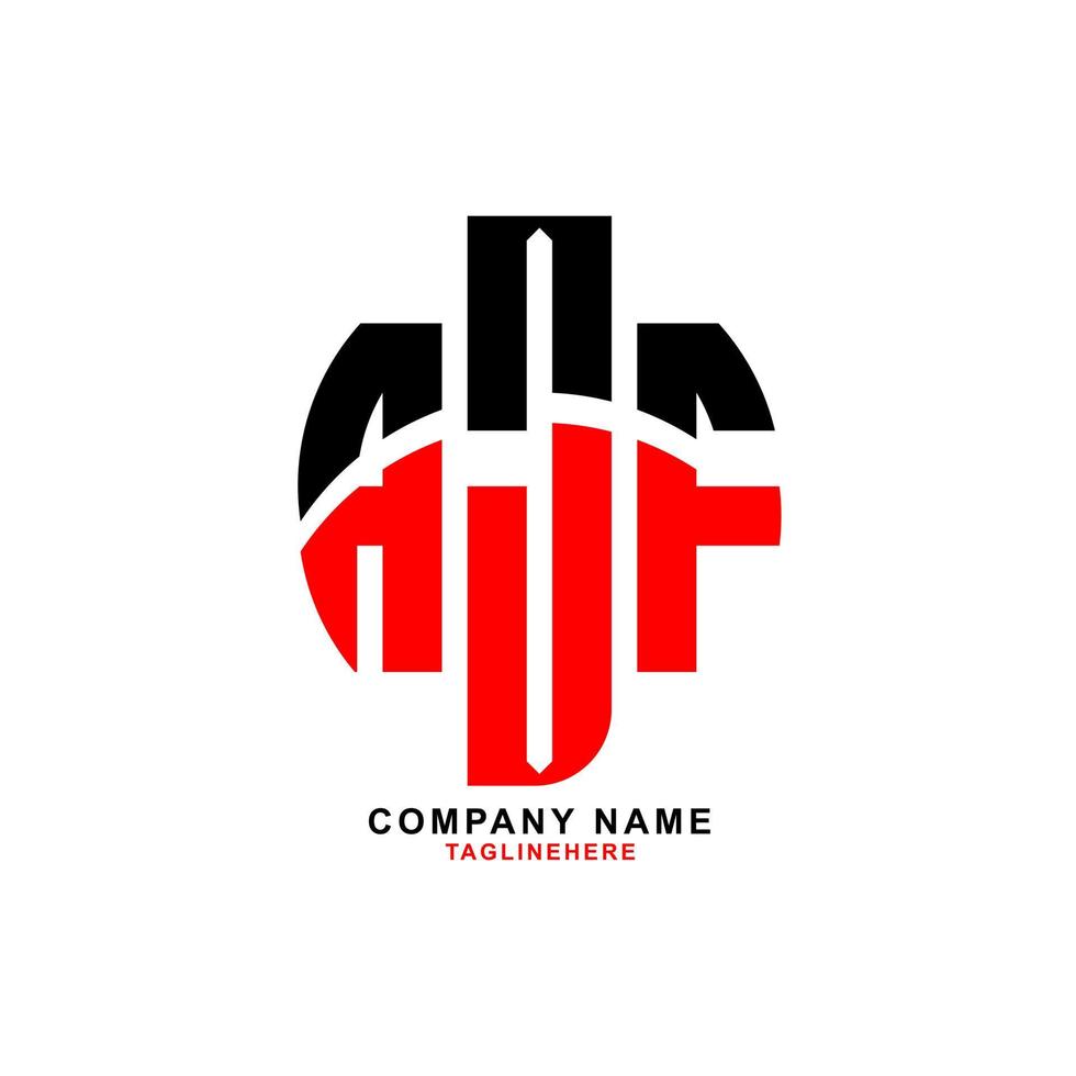kreatives ajf-buchstaben-logo-design mit weißem hintergrund vektor
