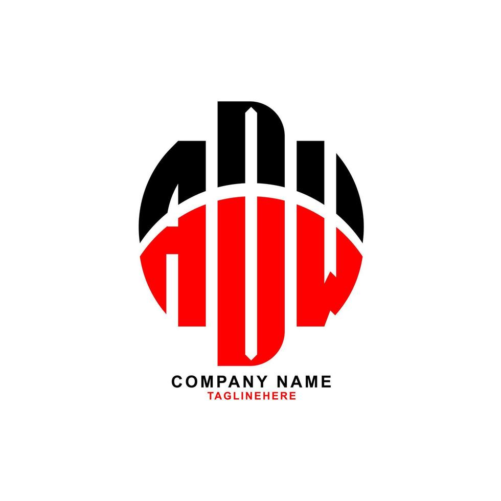 kreativ adw brev logotyp design med vit bakgrund vektor