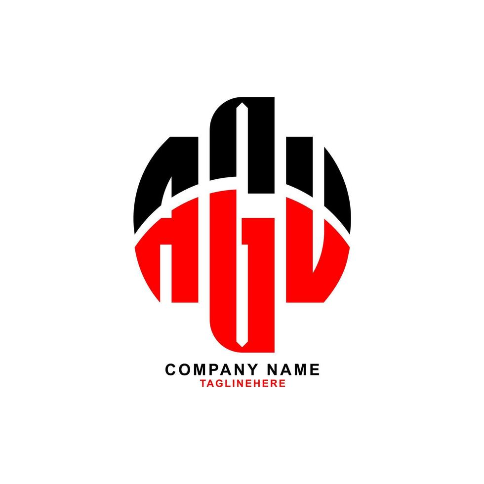 kreativ agu brev logotyp design med vit bakgrund vektor