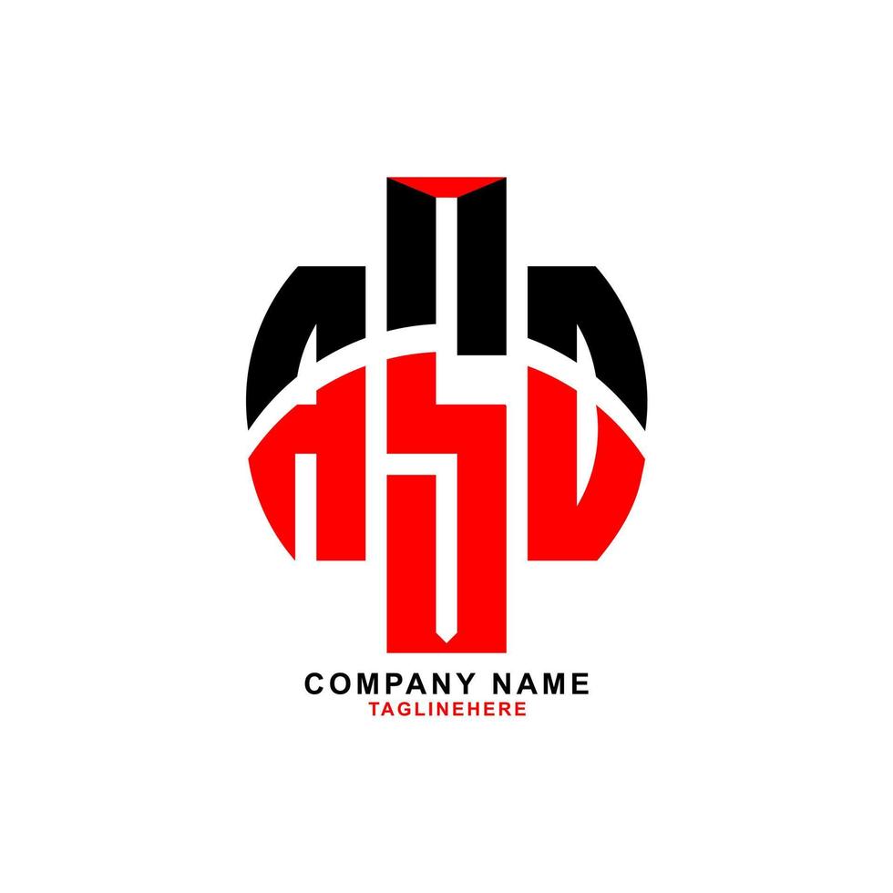 kreatives asd-buchstaben-logo-design mit weißem hintergrund vektor