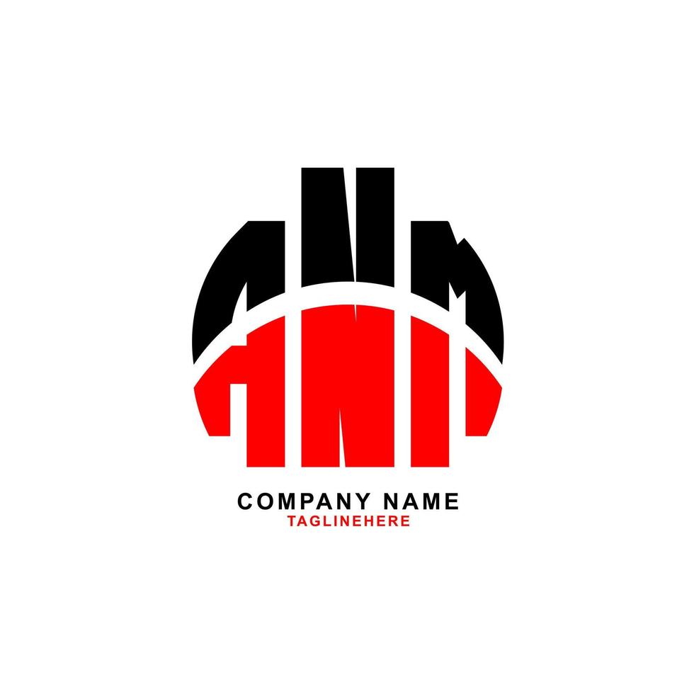 kreatives anm-brief-logo-design mit weißem hintergrund vektor