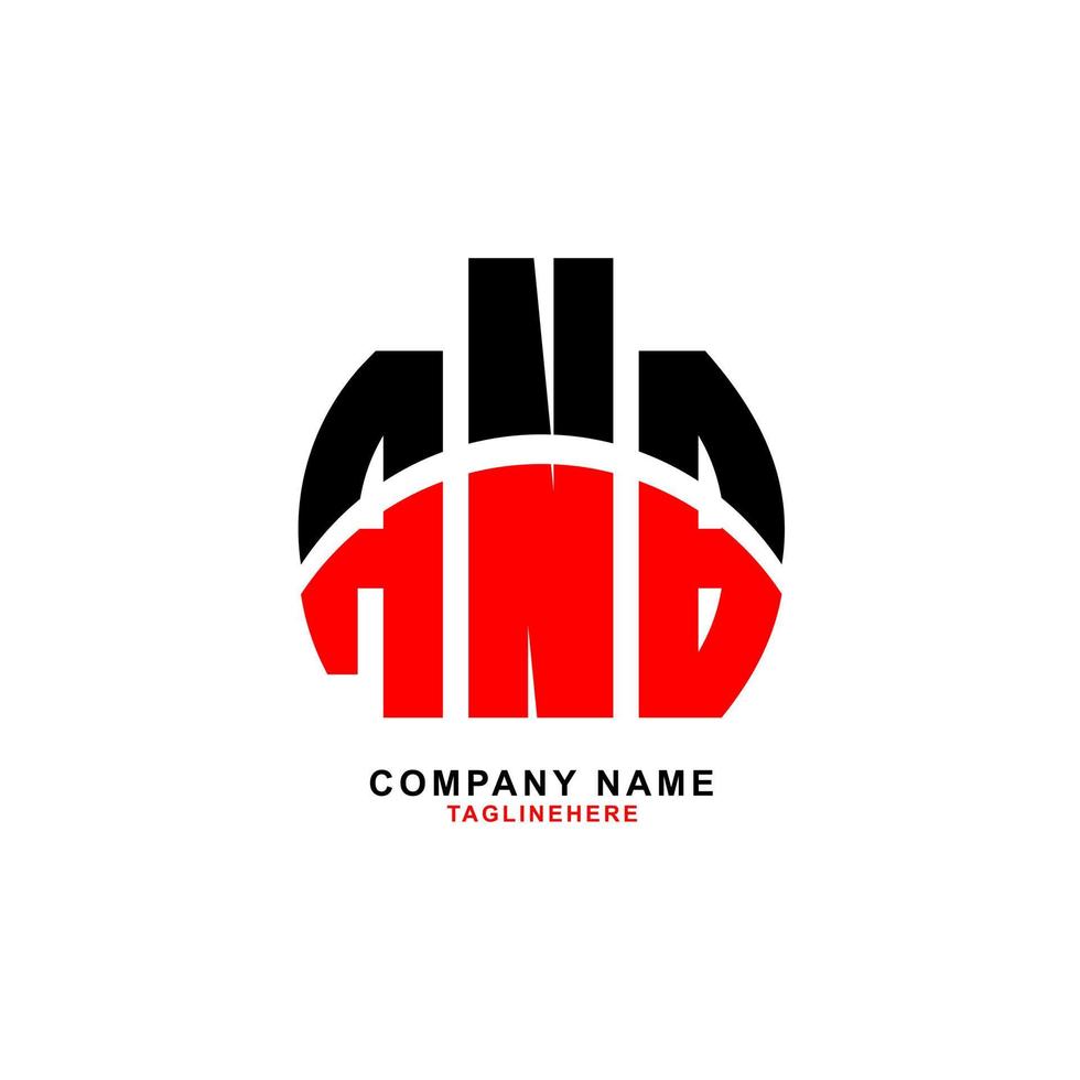 kreatives anb-buchstaben-logo-design mit weißem hintergrund vektor